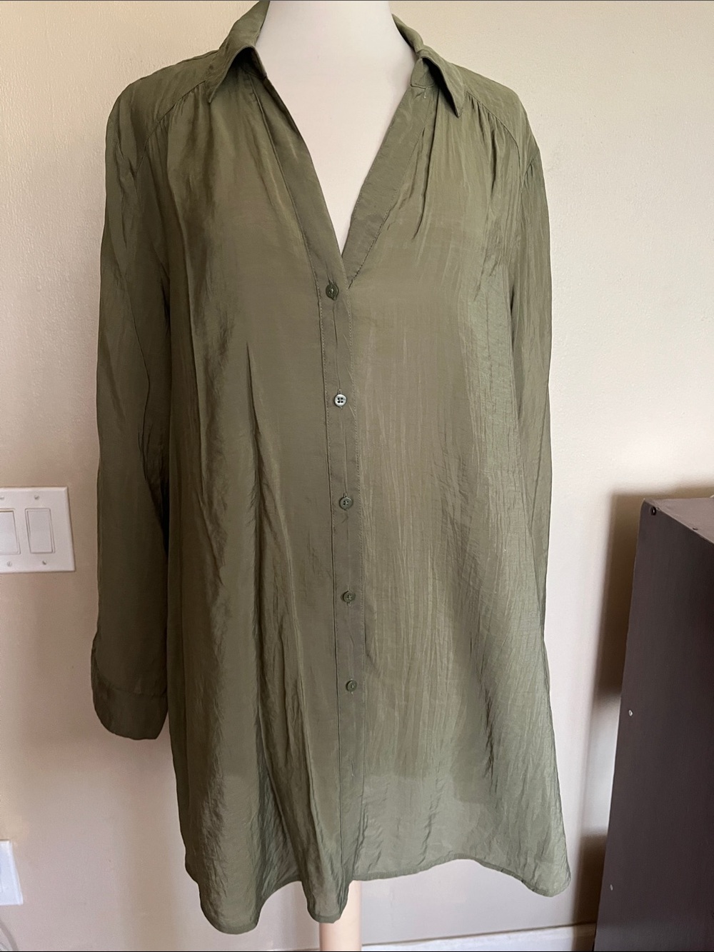 INC International Concepts Olive Trench Coat